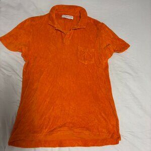 Orlebar Brown Orange Cotton Polo Shirt (Size M)